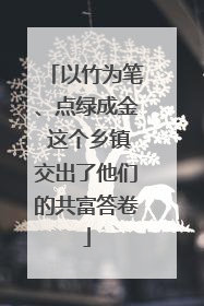 以竹为笔、点绿成金 这个乡镇交出了他们的共富答卷