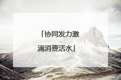 协同发力激涌消费活水