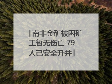 南非金矿被困矿工暂无伤亡 79人已安全升井