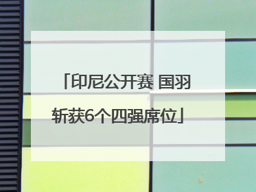 印尼公开赛 国羽斩获6个四强席位
