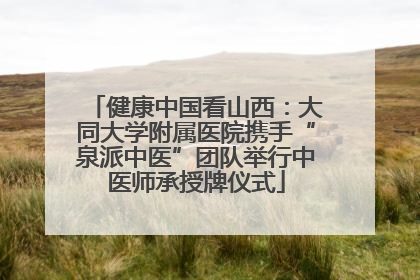 健康中国看山西：大同大学附属医院携手“泉派中医”团队举行中医师承授牌仪式