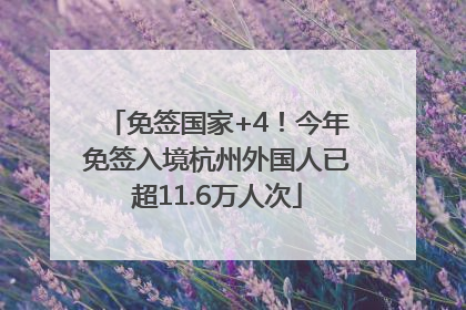 免签国家+4！今年免签入境杭州外国人已超11.6万人次