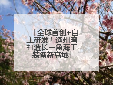 全球首创+自主研发！通州湾打造长三角海工装备新高地