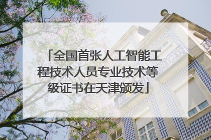 全国首张人工智能工程技术人员专业技术等级证书在天津颁发