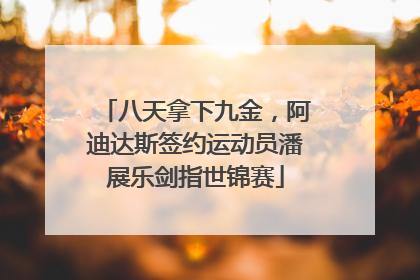八天拿下九金，阿迪达斯签约运动员潘展乐剑指世锦赛