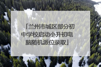 兰州市城区部分初中学校启动小升初电脑随机派位录取