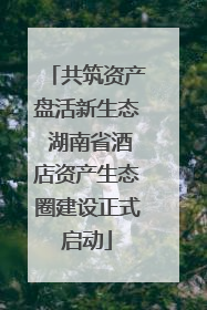 共筑资产盘活新生态 湖南省酒店资产生态圈建设正式启动