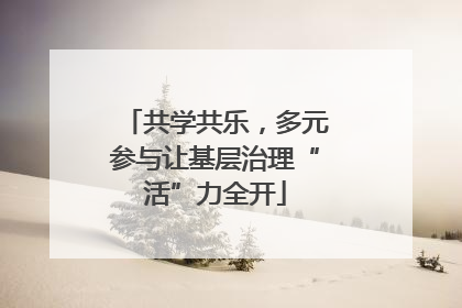 共学共乐，多元参与让基层治理“活”力全开