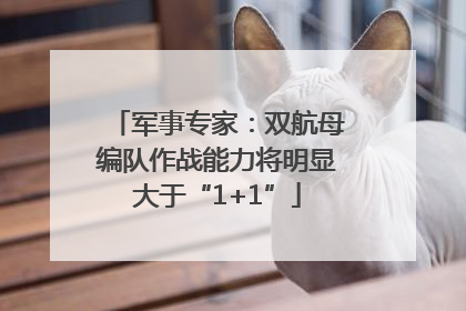 军事专家：双航母编队作战能力将明显大于“1+1”