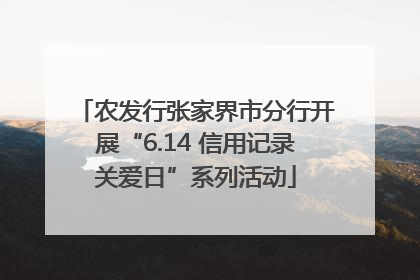 农发行张家界市分行开展“6.14 信用记录关爱日”系列活动