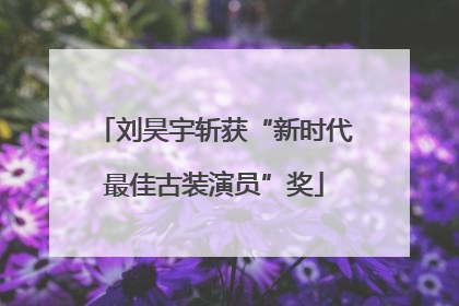 刘昊宇斩获“新时代最佳古装演员”奖
