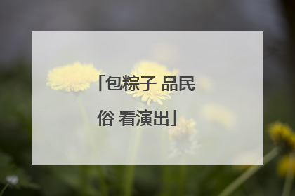 包粽子 品民俗 看演出