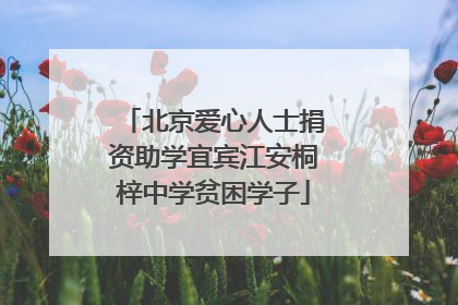 北京爱心人士捐资助学宜宾江安桐梓中学贫困学子