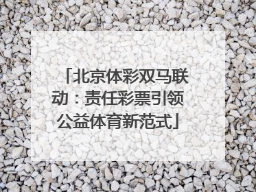 北京体彩双马联动：责任彩票引领公益体育新范式