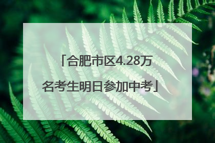 合肥市区4.28万名考生明日参加中考