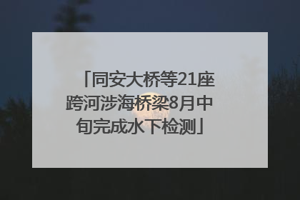 同安大桥等21座跨河涉海桥梁8月中旬完成水下检测