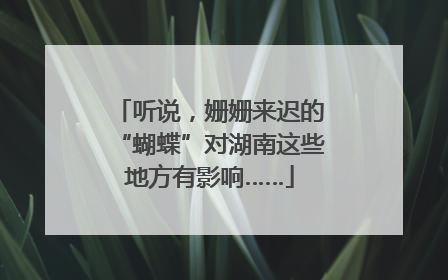 听说，姗姗来迟的“蝴蝶”对湖南这些地方有影响……