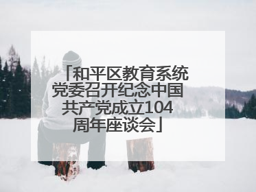 和平区教育系统党委召开纪念中国共产党成立104周年座谈会