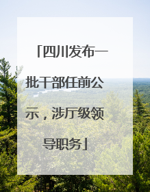 四川发布一批干部任前公示，涉厅级领导职务