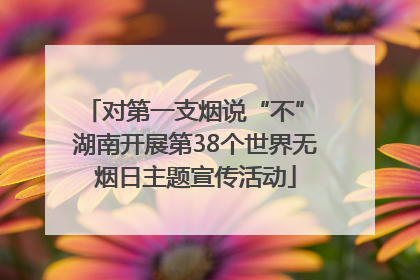 对第一支烟说“不” 湖南开展第38个世界无烟日主题宣传活动