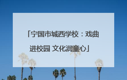 宁国市城西学校：戏曲进校园 文化润童心