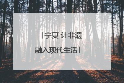 宁夏 让非遗融入现代生活
