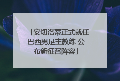安切洛蒂正式就任巴西男足主教练 公布新征召阵容