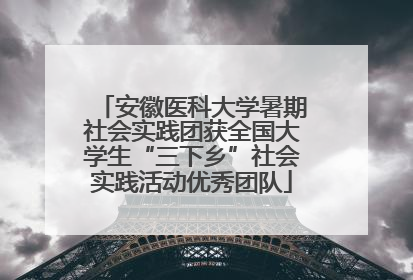安徽医科大学暑期社会实践团获全国大学生“三下乡”社会实践活动优秀团队