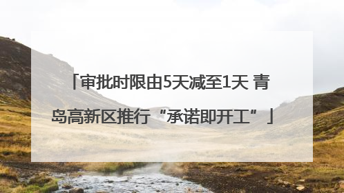 审批时限由5天减至1天 青岛高新区推行“承诺即开工”