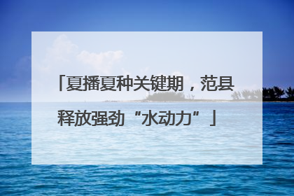 夏播夏种关键期，范县释放强劲“水动力”