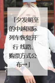 夕发朝至的中越国际列车恢复开行 线路、购票方式公布→
