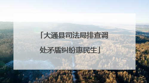 大通县司法局排查调处矛盾纠纷惠民生
