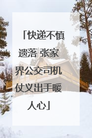 快递不慎遗落 张家界公交司机仗义出手暖人心