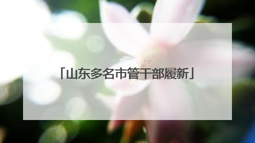 山东多名市管干部履新