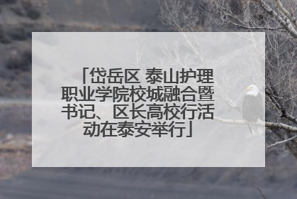 岱岳区 泰山护理职业学院校城融合暨书记、区长高校行活动在泰安举行