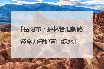 岳阳市：护林管理新路径全力守护青山绿水
