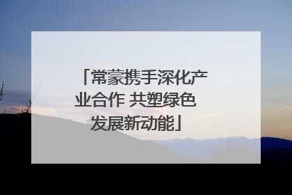 常蒙携手深化产业合作 共塑绿色发展新动能