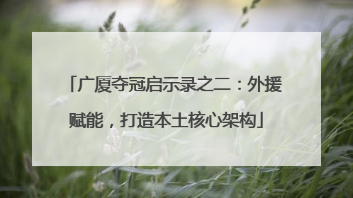 广厦夺冠启示录之二：外援赋能，打造本土核心架构