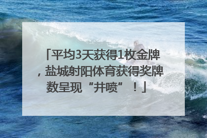 平均3天获得1枚金牌，盐城射阳体育获得奖牌数呈现“井喷”！