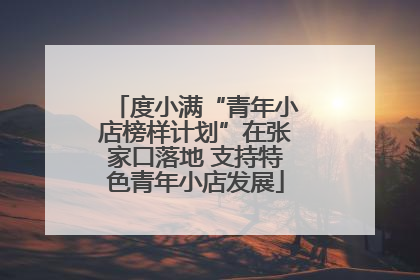 度小满“青年小店榜样计划”在张家口落地 支持特色青年小店发展
