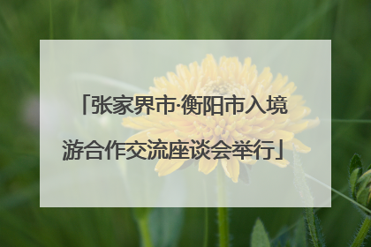 张家界市·衡阳市入境游合作交流座谈会举行