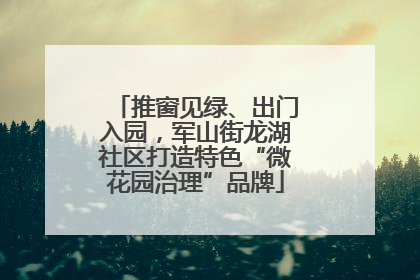 推窗见绿、出门入园，军山街龙湖社区打造特色“微花园治理”品牌