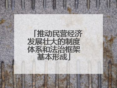 推动民营经济发展壮大的制度体系和法治框架基本形成