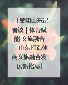 感知山东记者谈｜体育赋能 文旅融合：山东打造体商文旅融合发展新格局