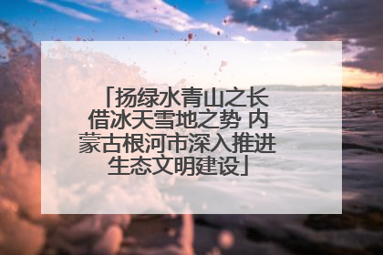 扬绿水青山之长 借冰天雪地之势 内蒙古根河市深入推进生态文明建设