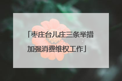 枣庄台儿庄三条举措加强消费维权工作