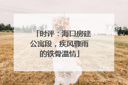 时评：海口房建公寓段，疾风骤雨的铁骨温情