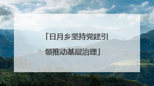 日月乡坚持党建引领推动基层治理