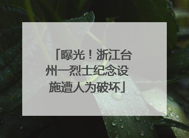 曝光！浙江台州一烈士纪念设施遭人为破坏
