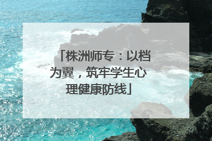 株洲师专：以档为翼，筑牢学生心理健康防线